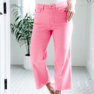 Judy Blue High Waist Tummy Control Wide Leg Crop